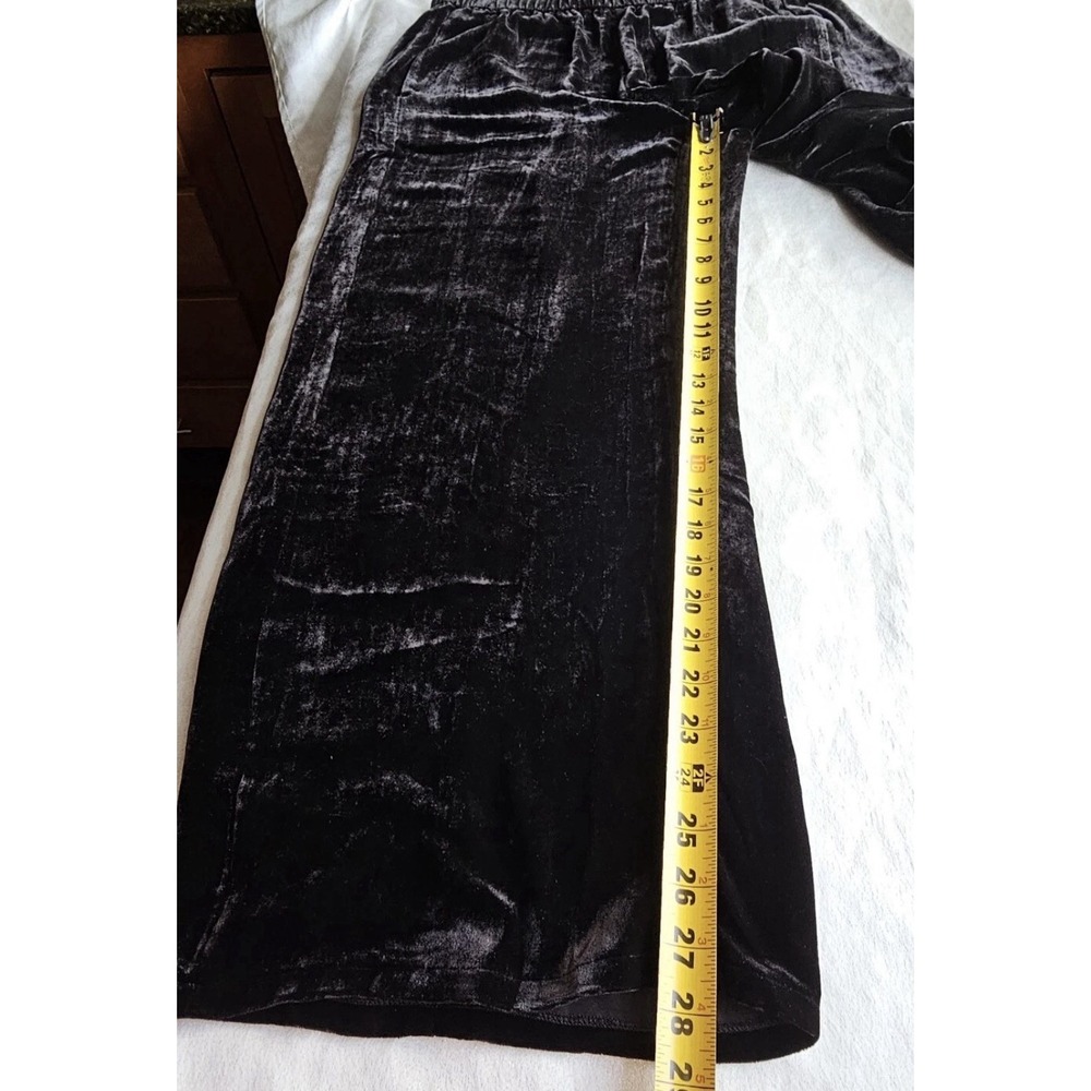 Eileen Fisher Pants Crushed Velvet Silk Blend Wide Leg Ankle Lagenlook Classic M - Picture 6 of 11